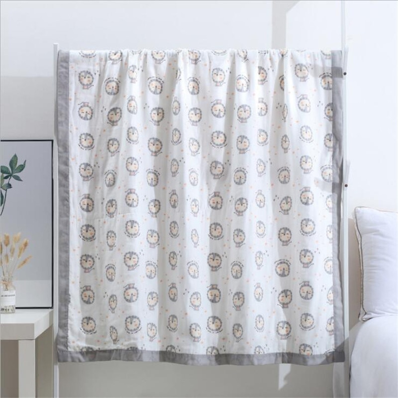 6 Layers Animals Vehicles Dinos Fruits Printed Baby Blanket Swaddle