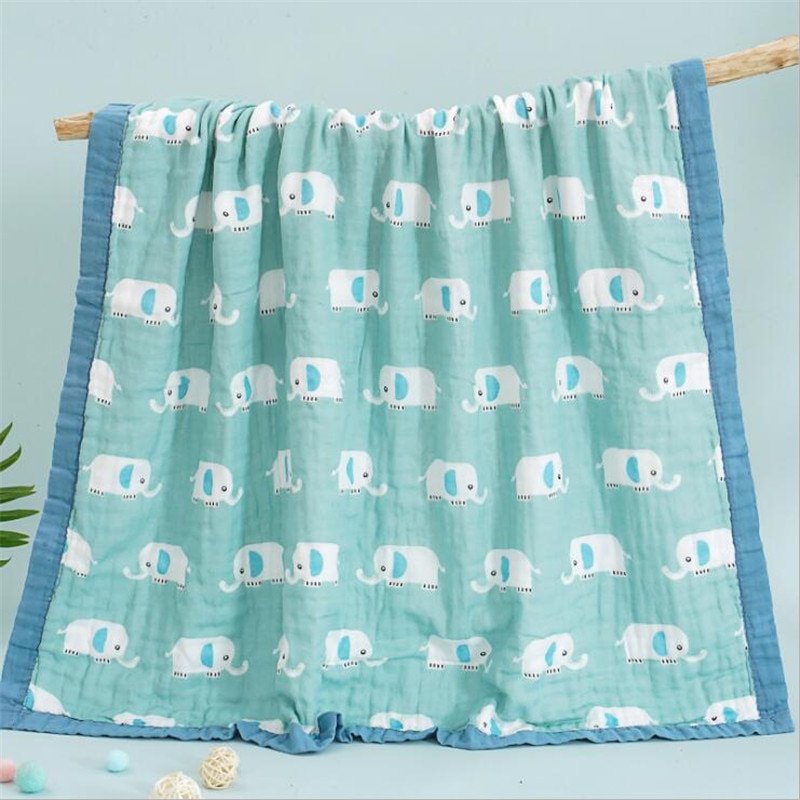 6 Layers Animals Vehicles Dinos Fruits Printed Baby Blanket Swaddle