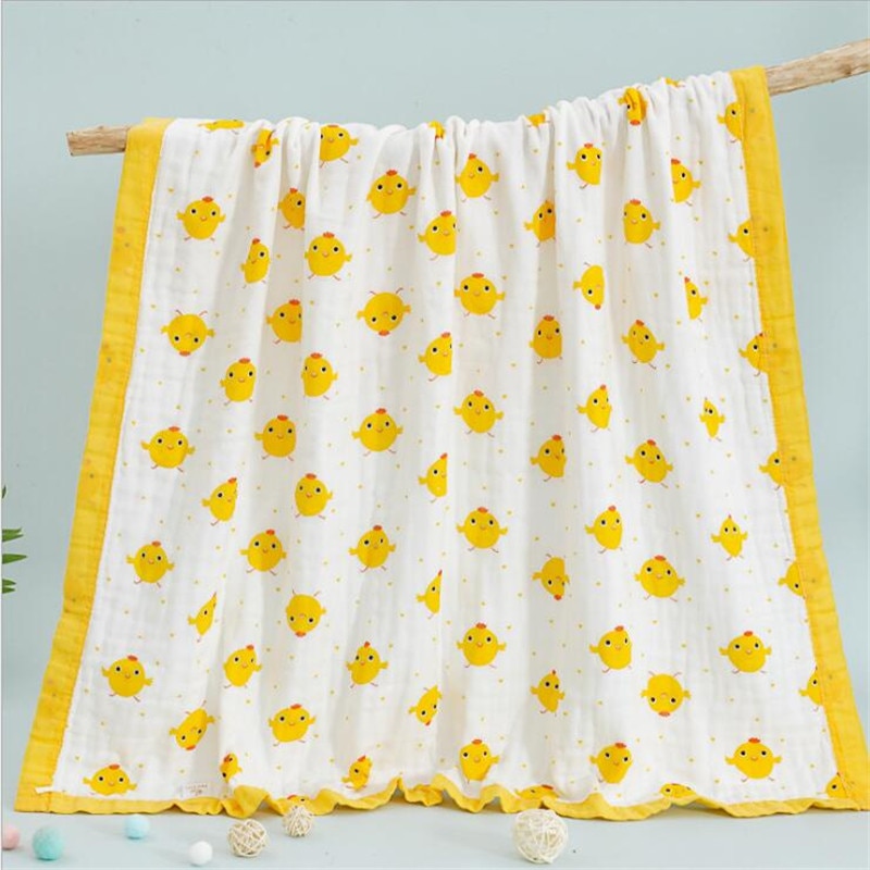 6 Layers Animals Vehicles Dinos Fruits Printed Baby Blanket Swaddle